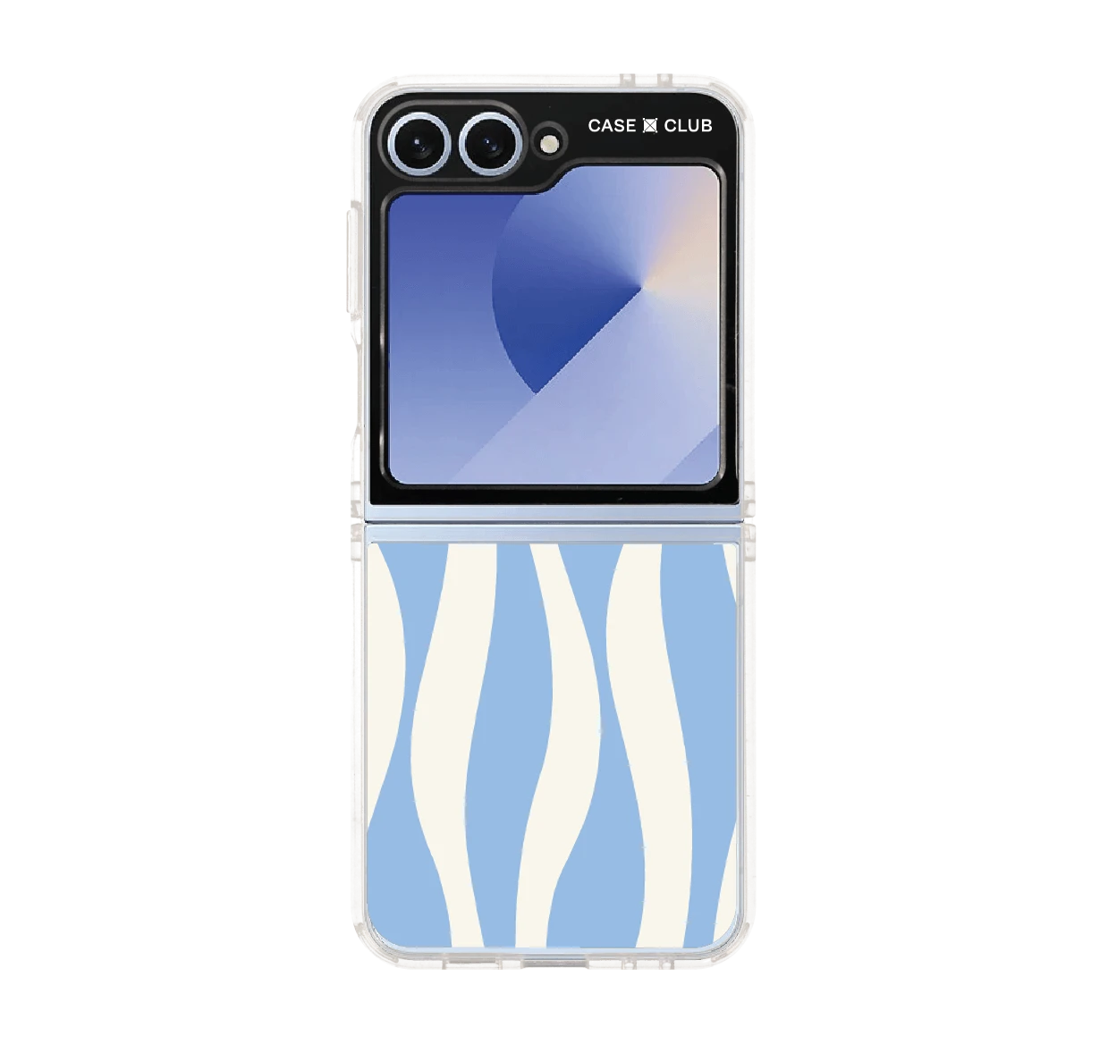 white & blue wavy pattern